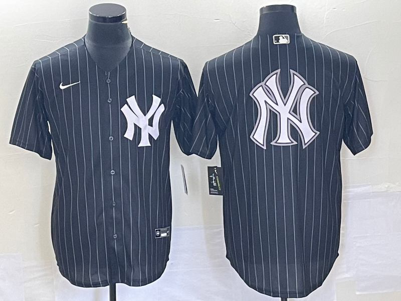 Men's New York Yankees Black Team Big Logo With Patch Cool Base Stitched Baseball Jersey Men's New York Yankees Black Team Big Logo With Patch Cool Base Stitched Baseball Jersey